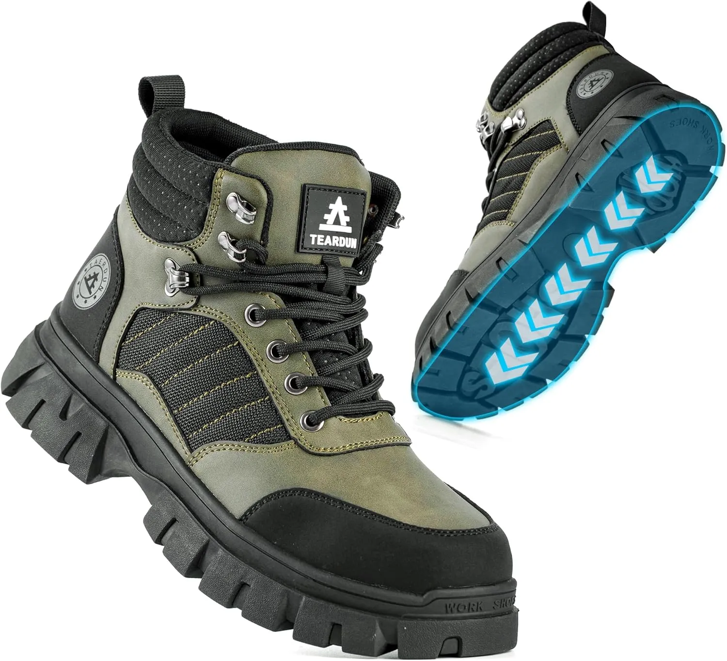Steel Toe Boots for Men Waterproof Work Safety Shoes Non-slip Breathable Comfort Lightweight, Industrial & Construction Shoes, Indestructible Welding Boots