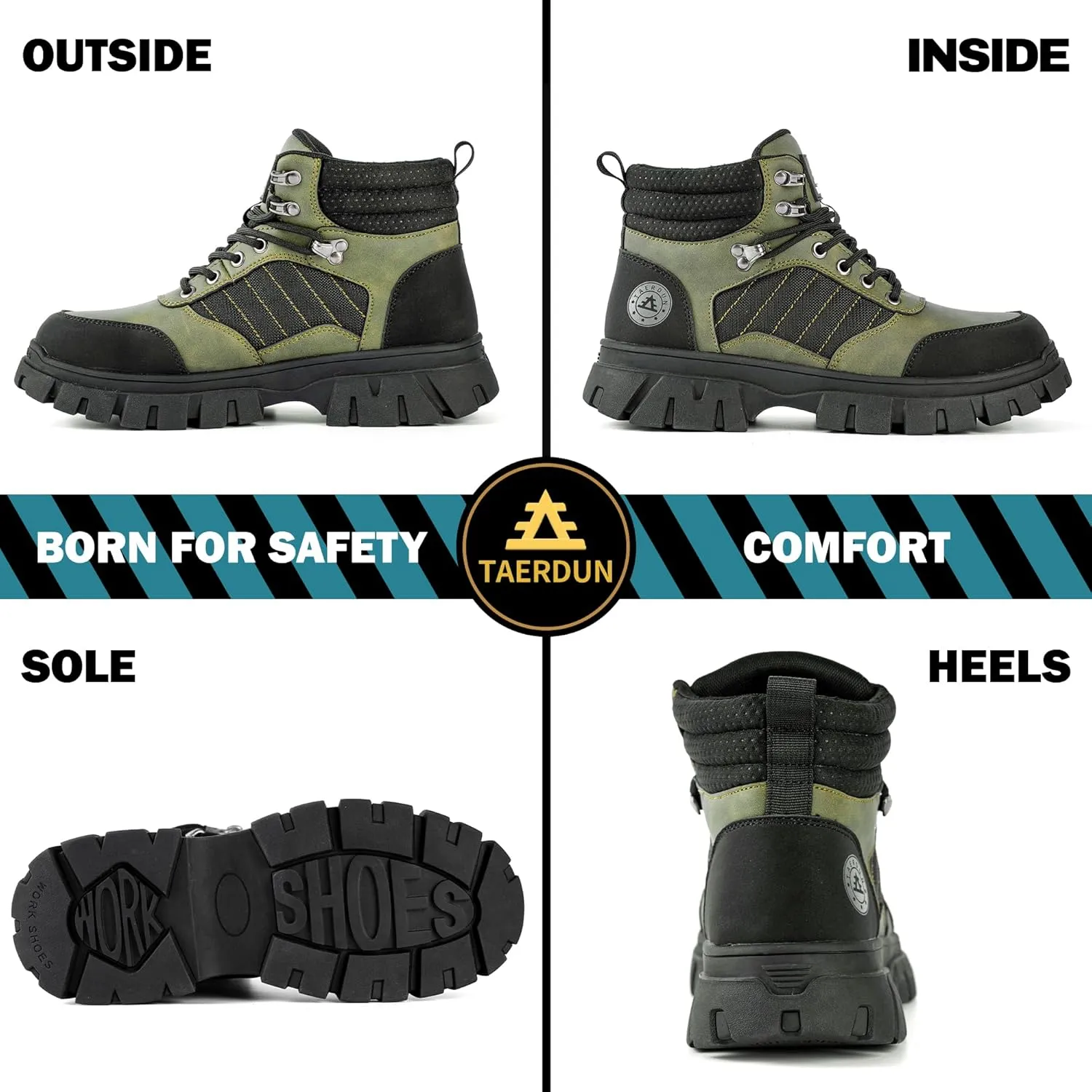 Steel Toe Boots for Men Waterproof Work Safety Shoes Non-slip Breathable Comfort Lightweight, Industrial & Construction Shoes, Indestructible Welding Boots