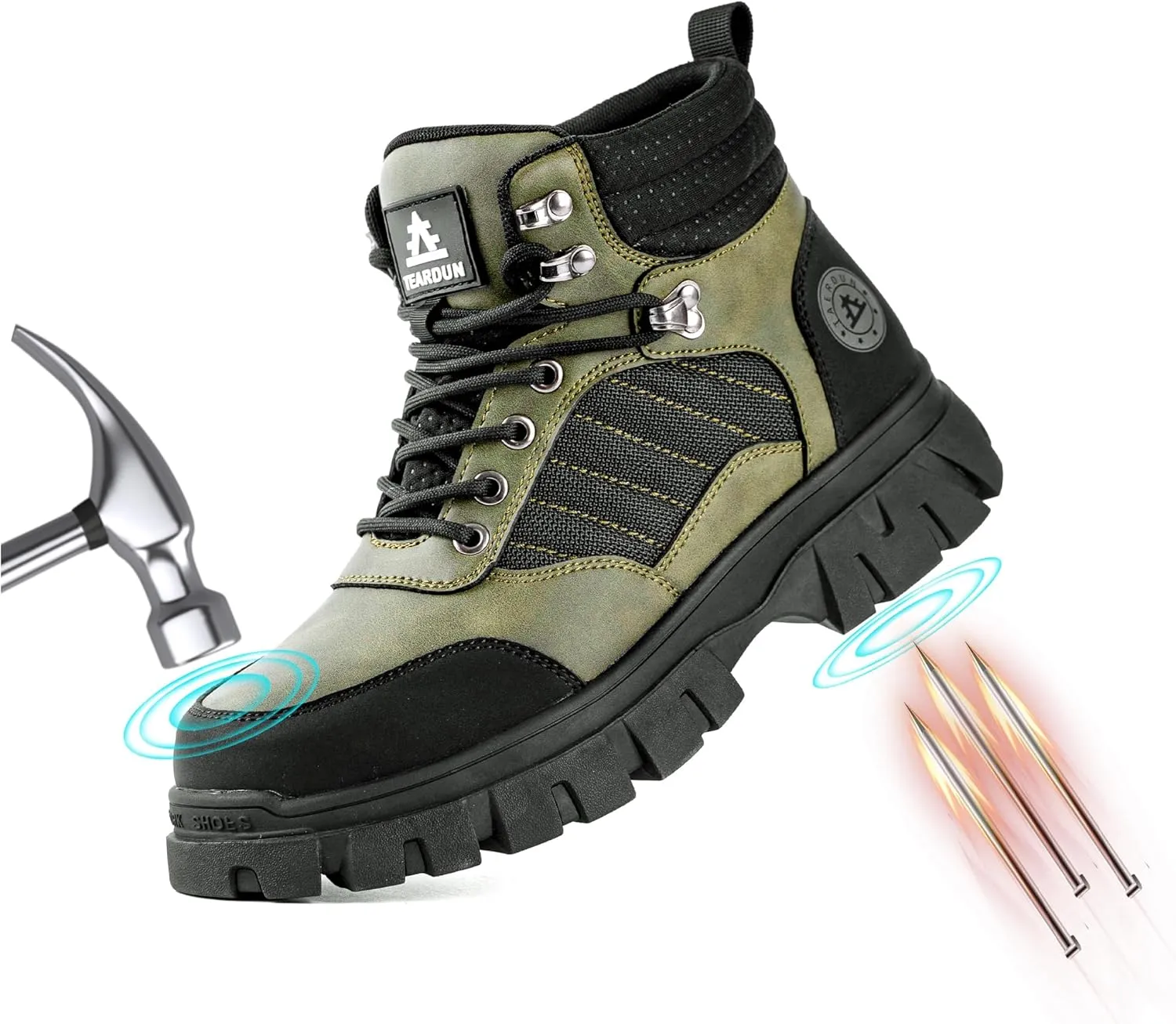 Steel Toe Boots for Men Waterproof Work Safety Shoes Non-slip Breathable Comfort Lightweight, Industrial & Construction Shoes, Indestructible Welding Boots