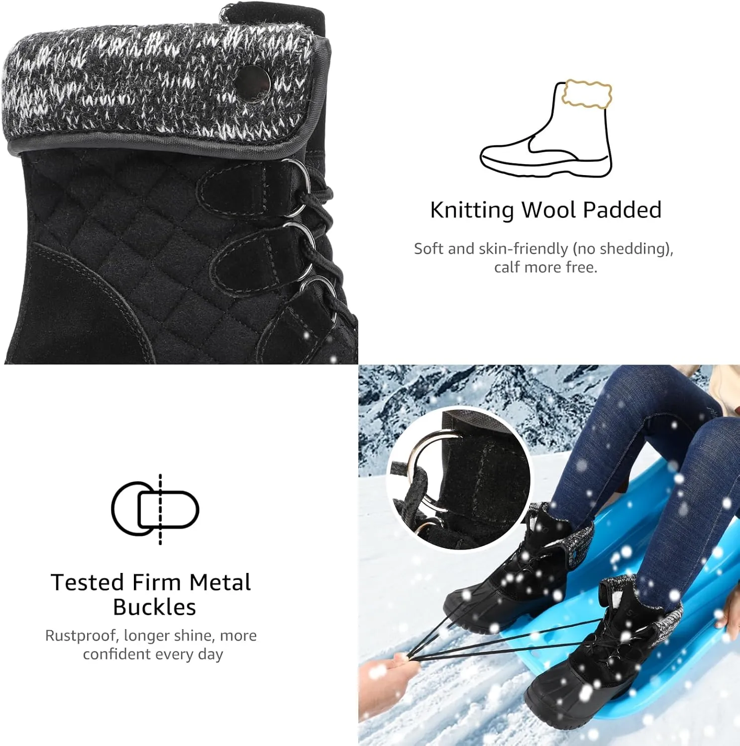 STQ Womens Winter Duck Boots Waterproof Cold Weather Snow Boots