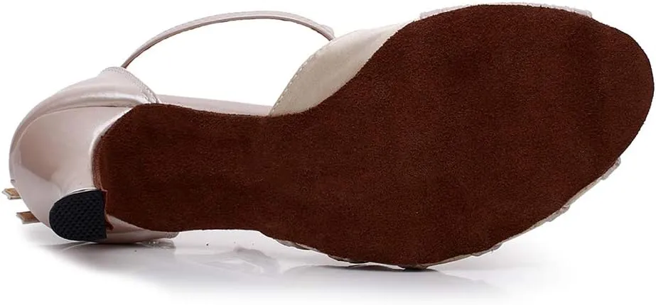 SWDZM Women Ballroom Dance Shoes Latin Salsa Bachata Practice Performance Dance Shoes,Model-QJW6105
