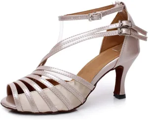 SWDZM Women Ballroom Dance Shoes Latin Salsa Bachata Practice Performance Dance Shoes,Model-QJW6105