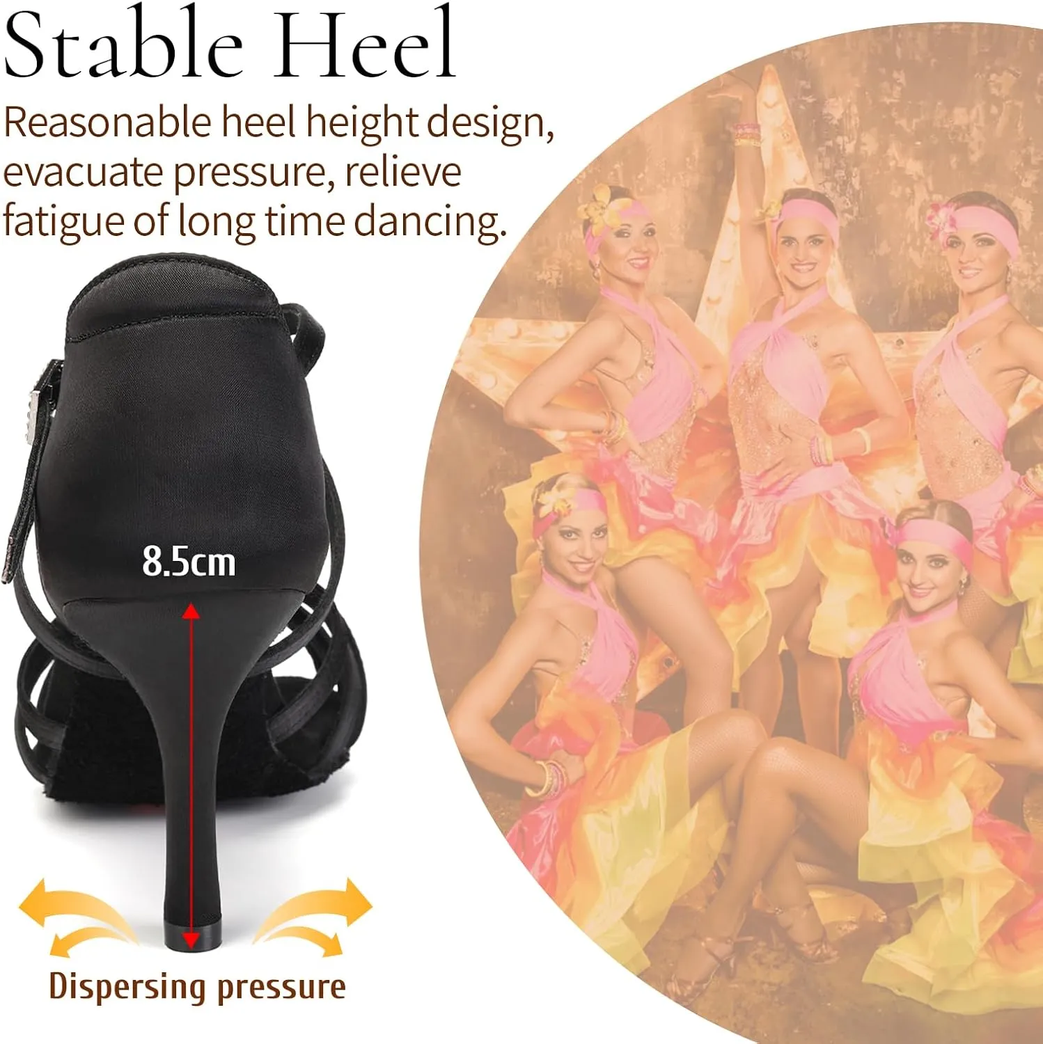 SWDZM Womens Latin Dance Shoes Satin Professional Ballroom Salsa Bachata Performance Practice Dancing Shoes