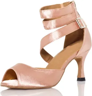 SWDZM Women's Standard Latin Dance Shoes Salsa Ballroom Wedding Performance Dancing Shoes Pump Model-L014