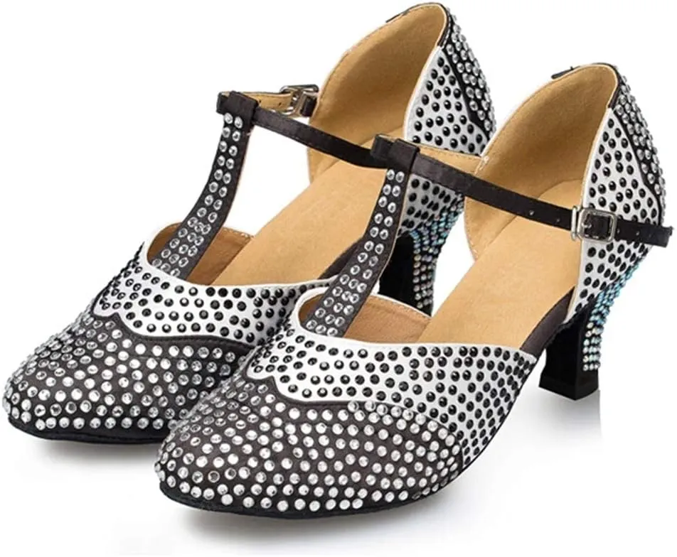 SWDZM Women's Standard Latin/Chacha/Salsa/Rumba Dance Shoes Leather Ballroom Model-YCL136