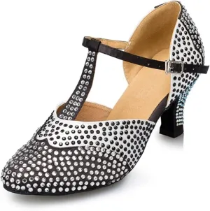 SWDZM Women's Standard Latin/Chacha/Salsa/Rumba Dance Shoes Leather Ballroom Model-YCL136