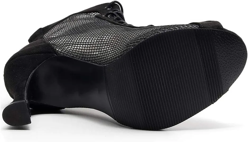 TINRYMX Womens Latin Dance Shoes Satin Tango Performance Professional Ballroom Salsa Dance Shoes,Model-QJW7179