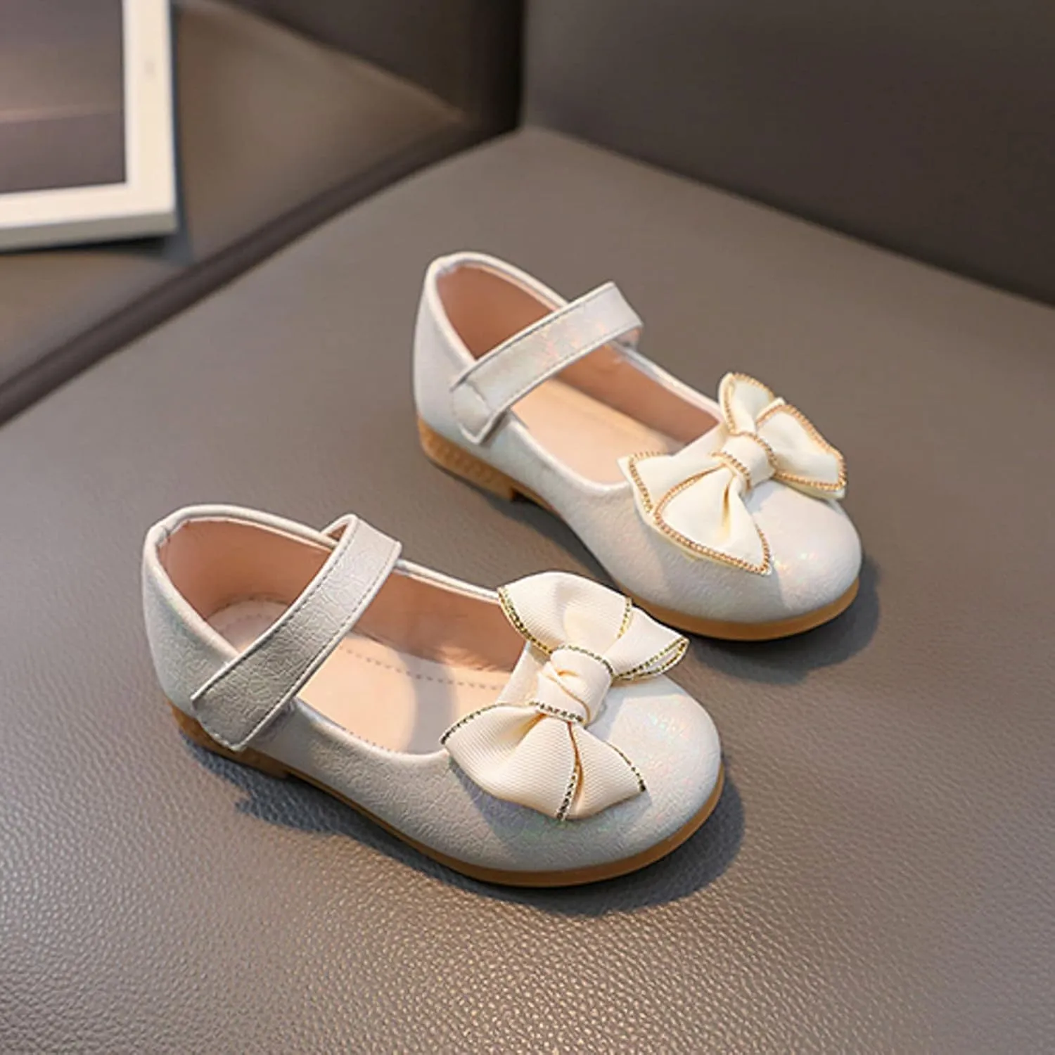 Toddler Girls Dress Shoes Ballerina Ballet Bow Flat Little/Big Kids Mary Jane Pary Wedding School Platform Shoes