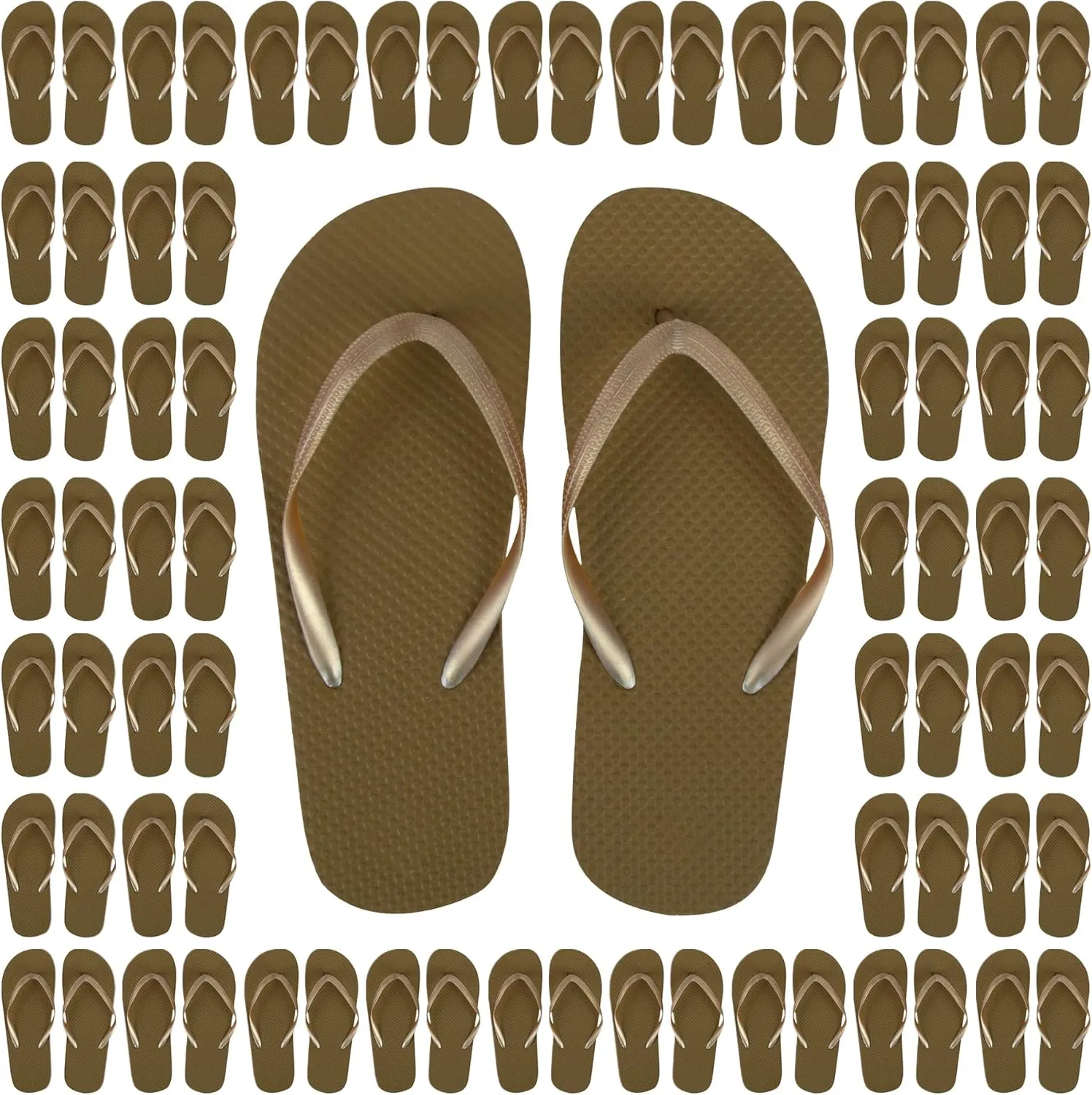 Trail maker 50 Pairs Bulk Flip Flops for Women Wedding Guests, Bnb Guests, Hotels, Pedicure Parties, and Charity Donation