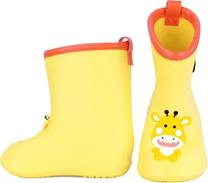 TRIWORIAE-Kids Toddler Rubber Rain Shoes EVA Waterproof Rain Boot Non-Slip Wellington Boots for Children Boys/Girls