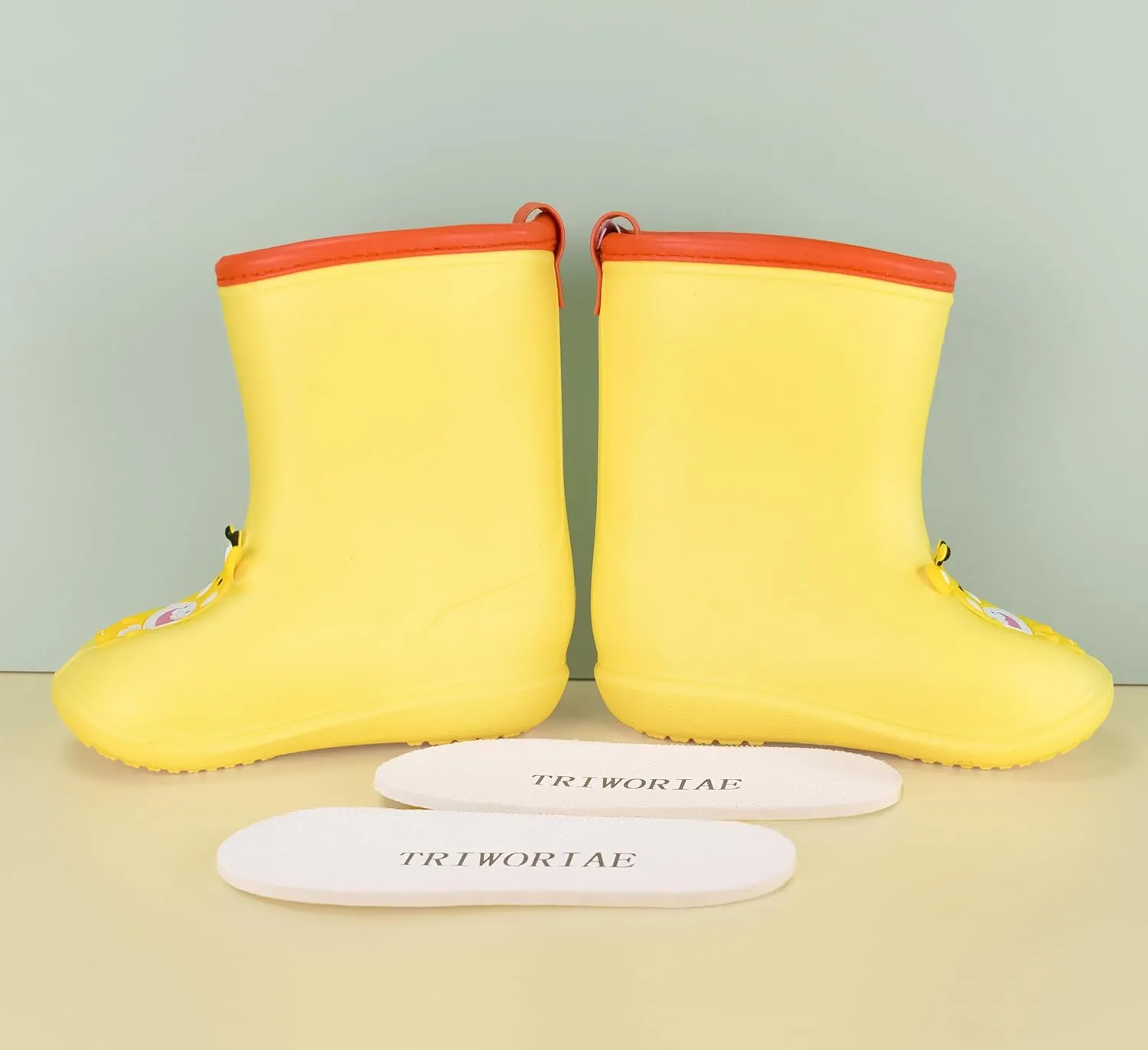 TRIWORIAE-Kids Toddler Rubber Rain Shoes EVA Waterproof Rain Boot Non-Slip Wellington Boots for Children Boys/Girls