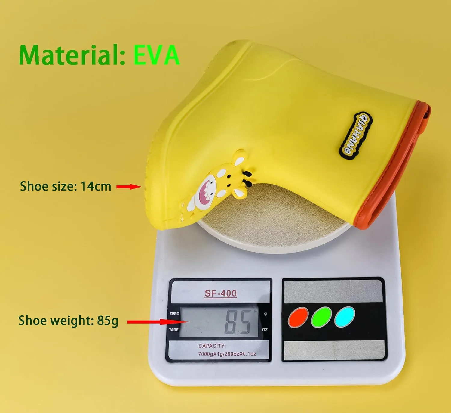 TRIWORIAE-Kids Toddler Rubber Rain Shoes EVA Waterproof Rain Boot Non-Slip Wellington Boots for Children Boys/Girls