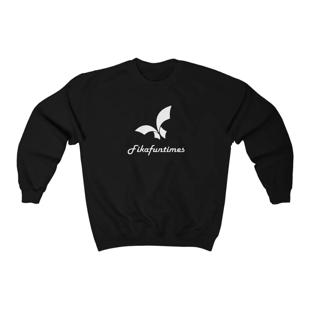 Unisex Ribbed Knit Collar Fikafuntimes Print Sweatshirt