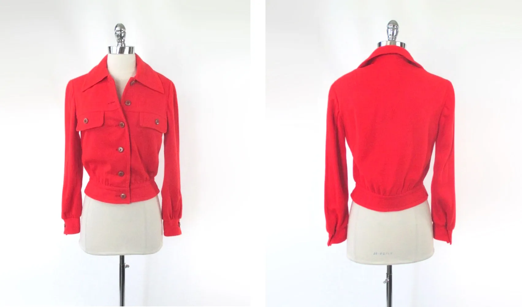 Vintage 70's Bright Red Ricky Jacket S