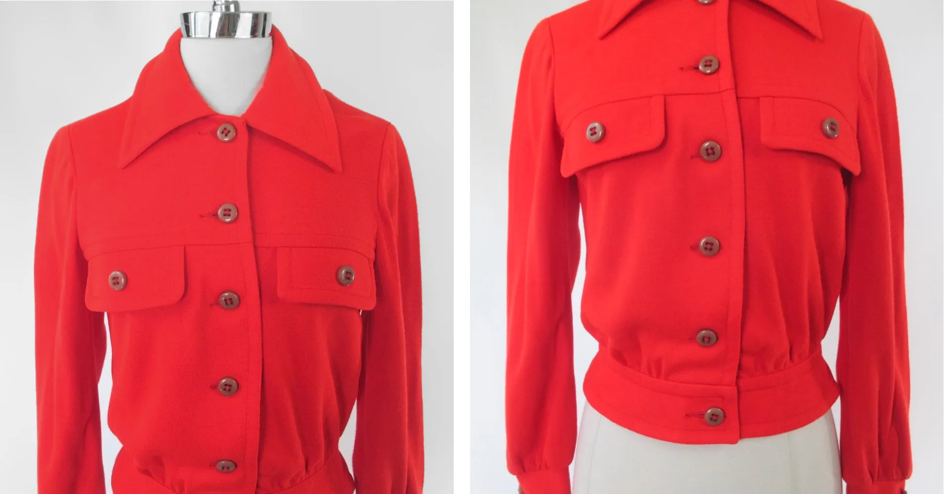 Vintage 70's Bright Red Ricky Jacket S