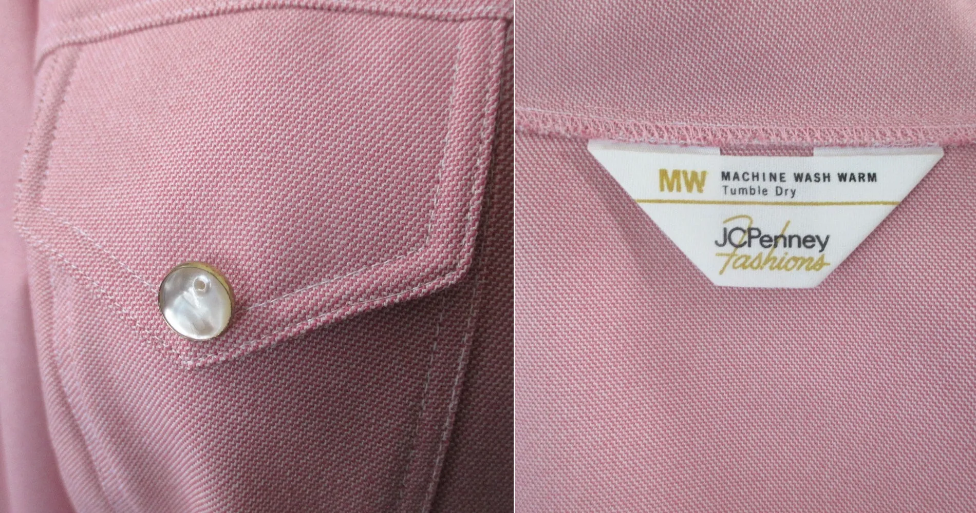 Vintage 70s Pink Cropped Trucker Jacket M