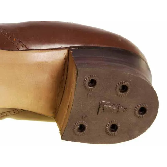 Vintage Brown Leather/Reptile Oxfords Shoes Walk Over 1920S NIB Sz EU37 6.5D