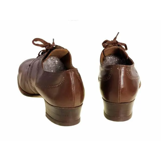 Vintage Brown Leather/Reptile Oxfords Shoes Walk Over 1920S NIB Sz EU37 6.5D