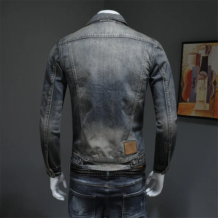 West Louis American Style Casual Zipper Jeans Jacket