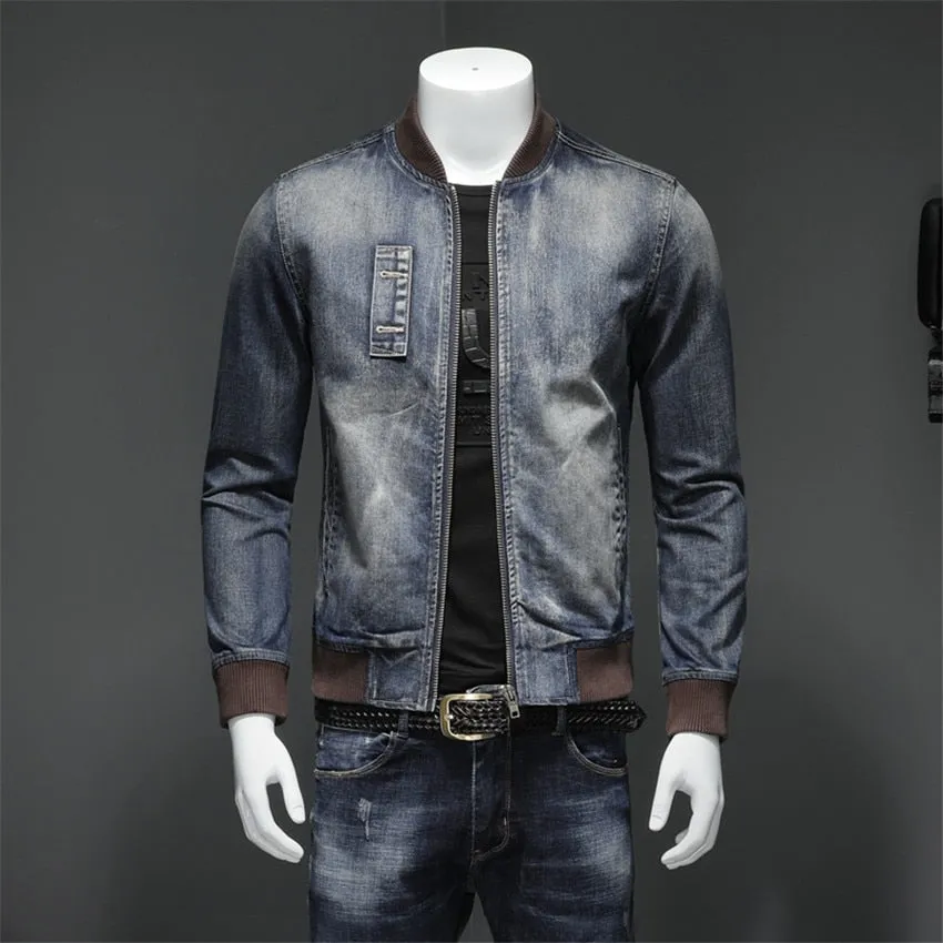 West Louis American Style Casual Zipper Jeans Jacket