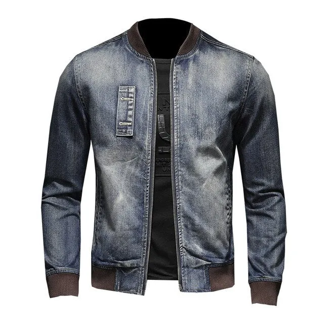 West Louis American Style Casual Zipper Jeans Jacket