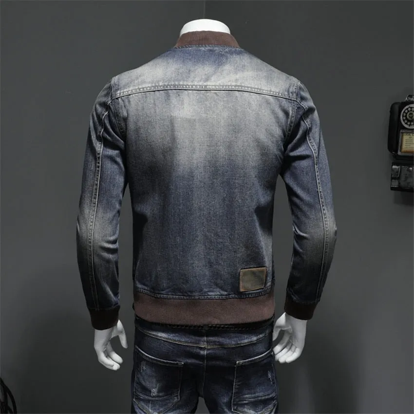 West Louis American Style Casual Zipper Jeans Jacket