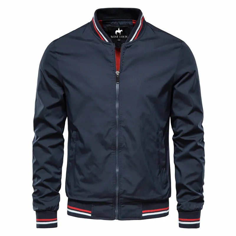 West Louis Bomber Baseball Solid Color Business Jacket