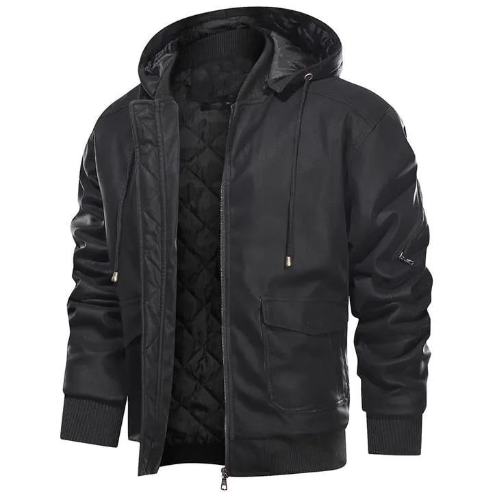 West Louis Brand PU Faux Leather Outerwear Jacket