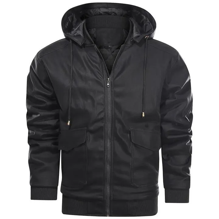West Louis Brand PU Faux Leather Outerwear Jacket