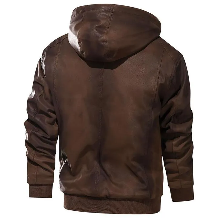 West Louis Brand PU Faux Leather Outerwear Jacket