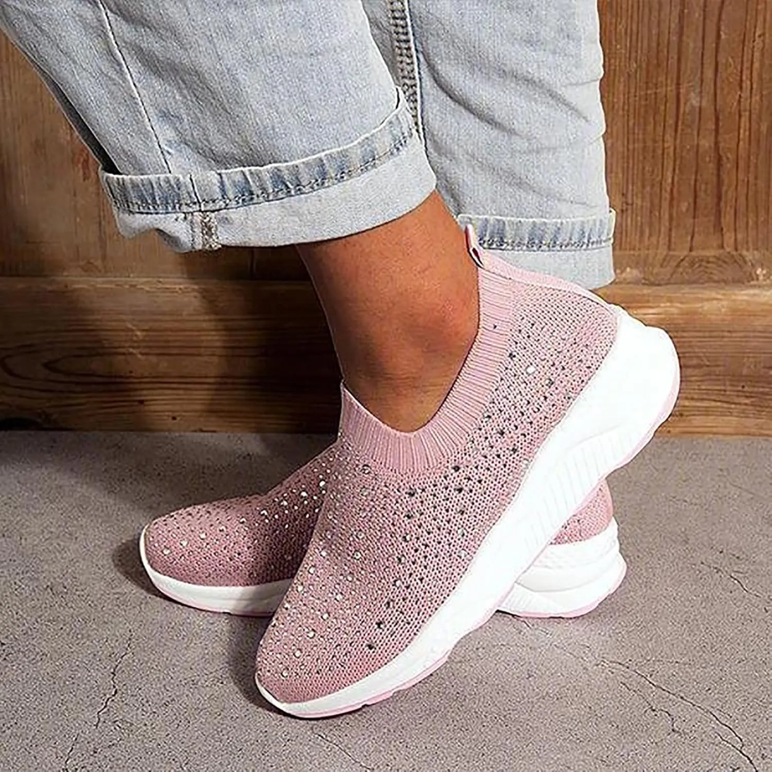 White Platform Sneakers for Women 2023 Non Slip Work Shoes Women Wide Women Slip On Shoes Mules Womens Sneakers 7.5 Wide Width Zapatos De Trabajo OrtopDicos para Alivio Del Dolor De Mujer