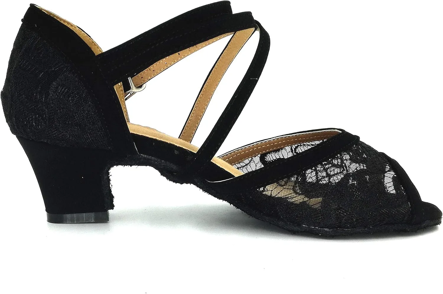 Women's 1920s Lace Party Wedding Shoes Practice Ballroom Dance Shoes