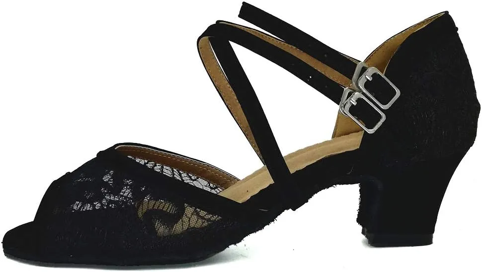 Women's 1920s Lace Party Wedding Shoes Practice Ballroom Dance Shoes