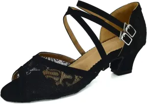 Women's 1920s Lace Party Wedding Shoes Practice Ballroom Dance Shoes