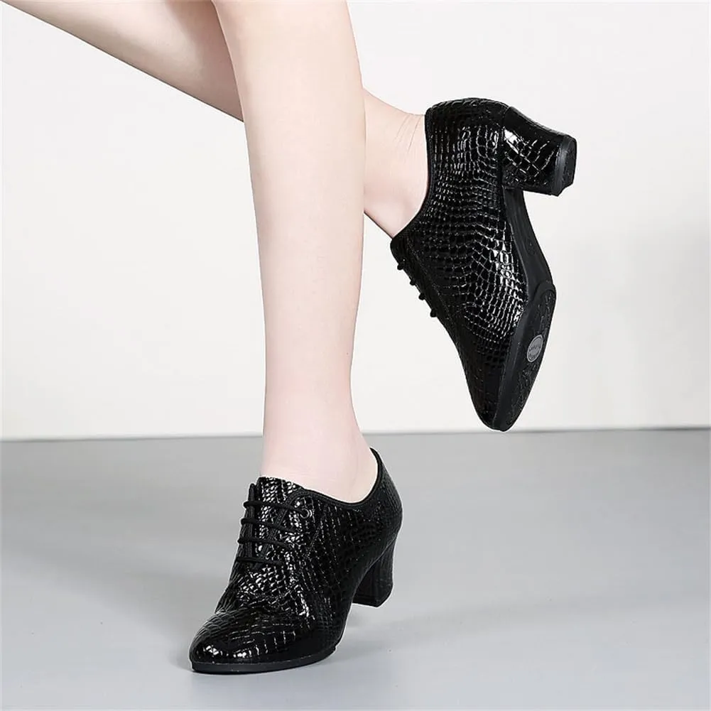 Women's Ballroom Dance Shoes Leather Salsa Tango Practice Dancing Shoes Outdoor Ladies Latin Party Dance Shoes