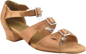 Womens Ballroom Dance Shoes Party Salsa Practice Shoes Brown Satin 1679EB Comfortable - Very Fine 1.5" Heel 8.5 M US [Bundle of 5]