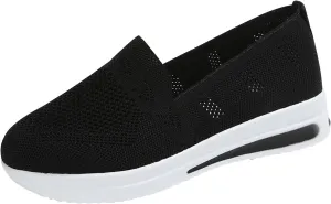 Womens Casual Slip On Loafers Comfortable Walking Shoes Lightweight Canvas Sneakers Flat Non Slip Flats