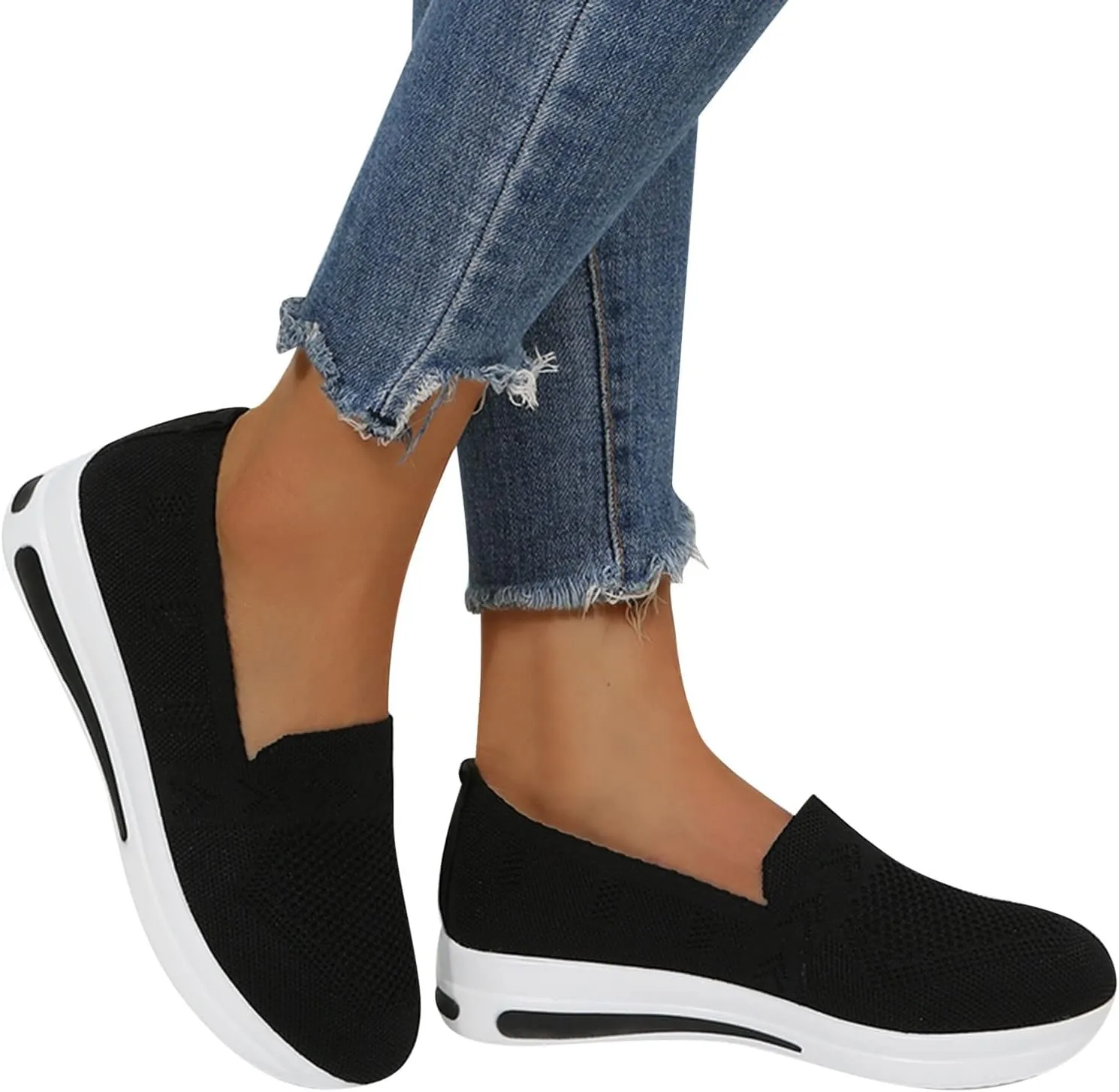 Womens Casual Slip On Loafers Comfortable Walking Shoes Lightweight Canvas Sneakers Flat Non Slip Flats