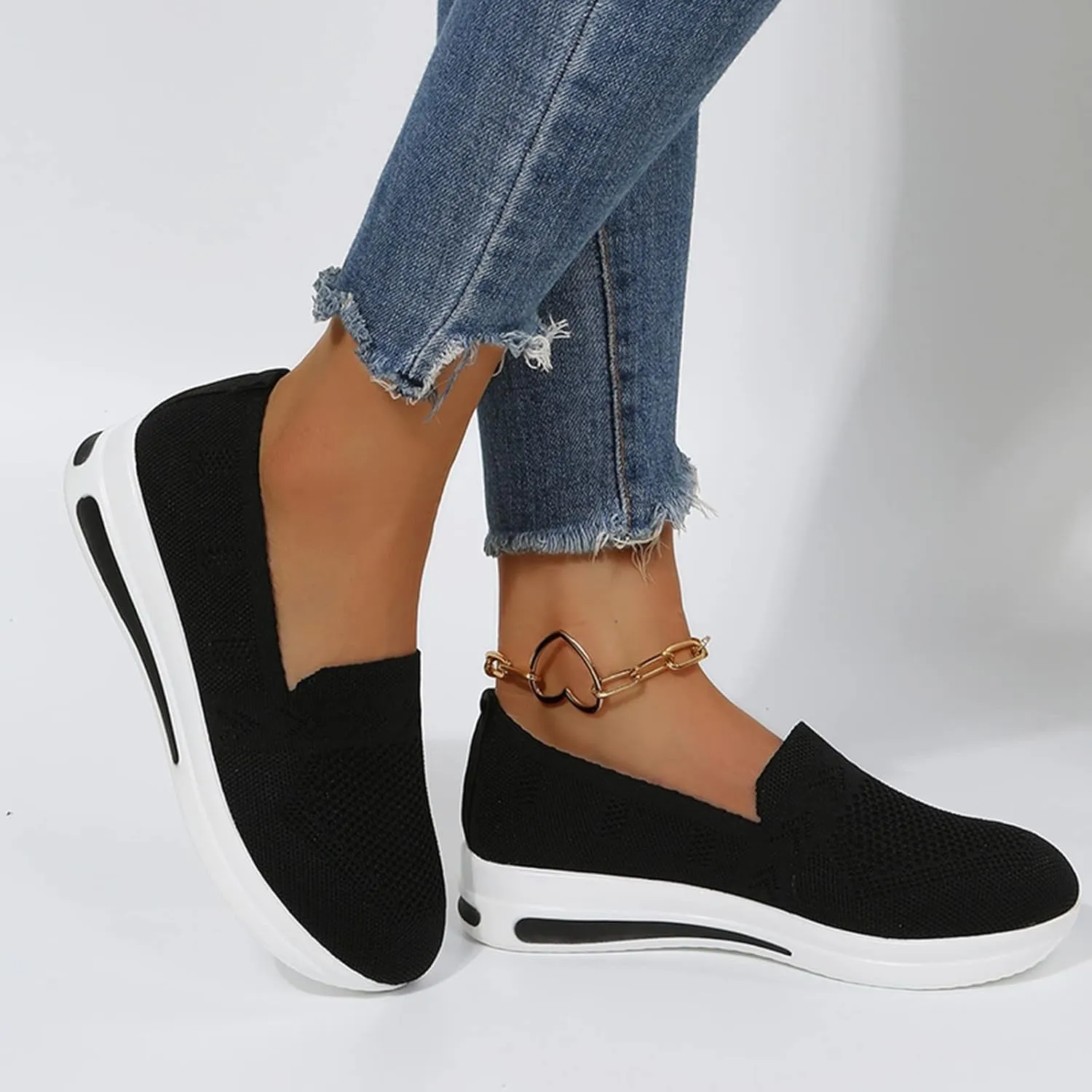 Womens Casual Slip On Loafers Comfortable Walking Shoes Lightweight Canvas Sneakers Flat Non Slip Flats