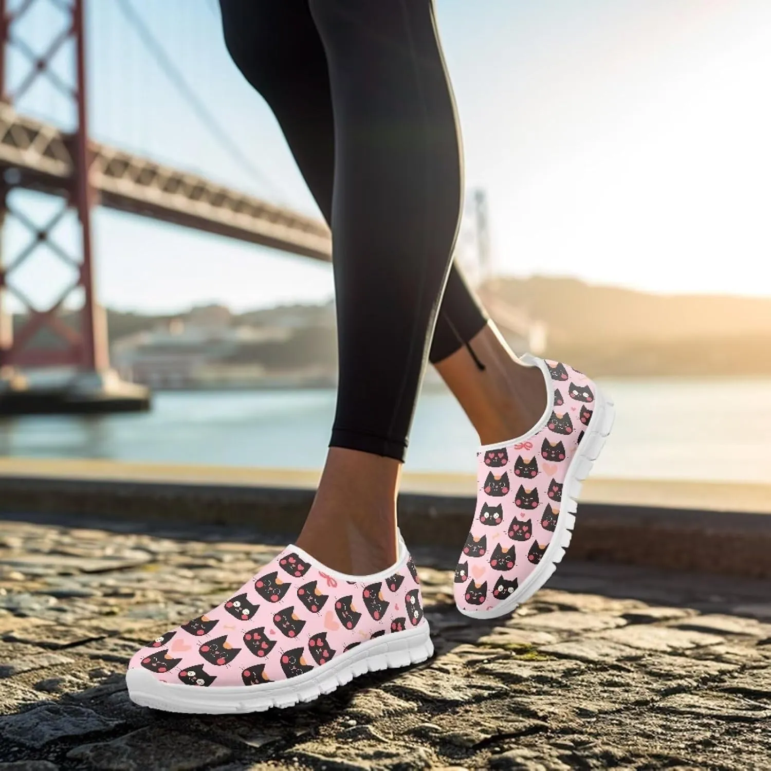 Womens Casual Sneakers Low Cut Non Slip Soft Breathable Lightweight Gym Exercise Walking Shoes