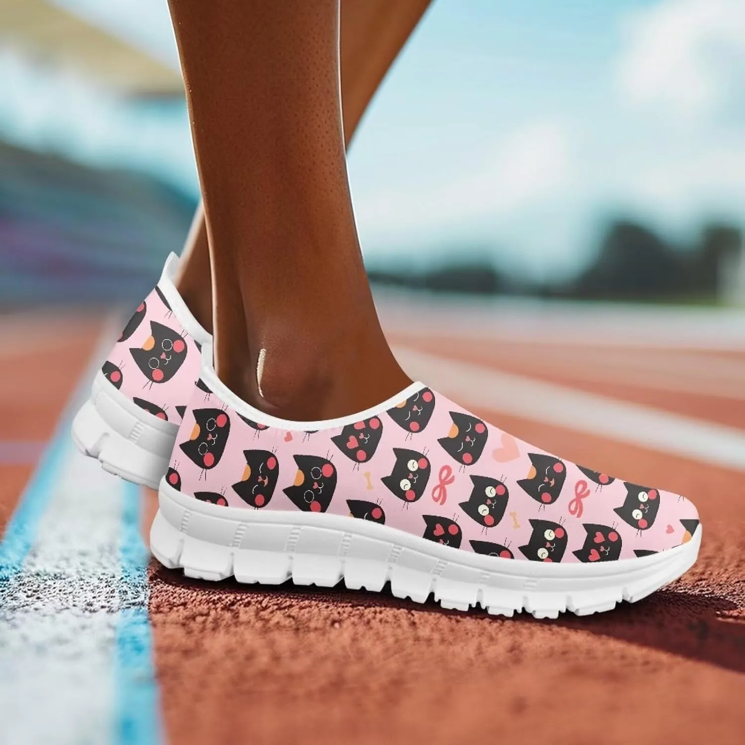 Womens Casual Sneakers Low Cut Non Slip Soft Breathable Lightweight Gym Exercise Walking Shoes