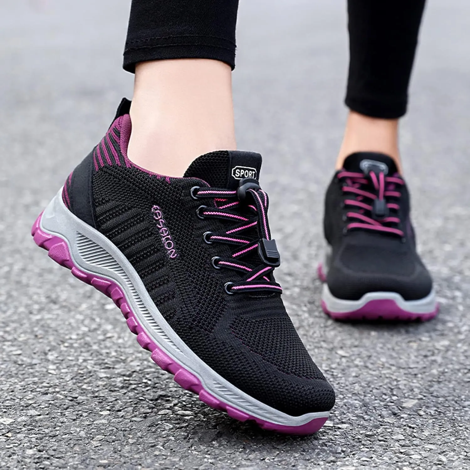Womens Elastic Slip On Shoes Casual Comfortable Walking Sneakers Lightweight Canvas Flats Non Slip Loafers