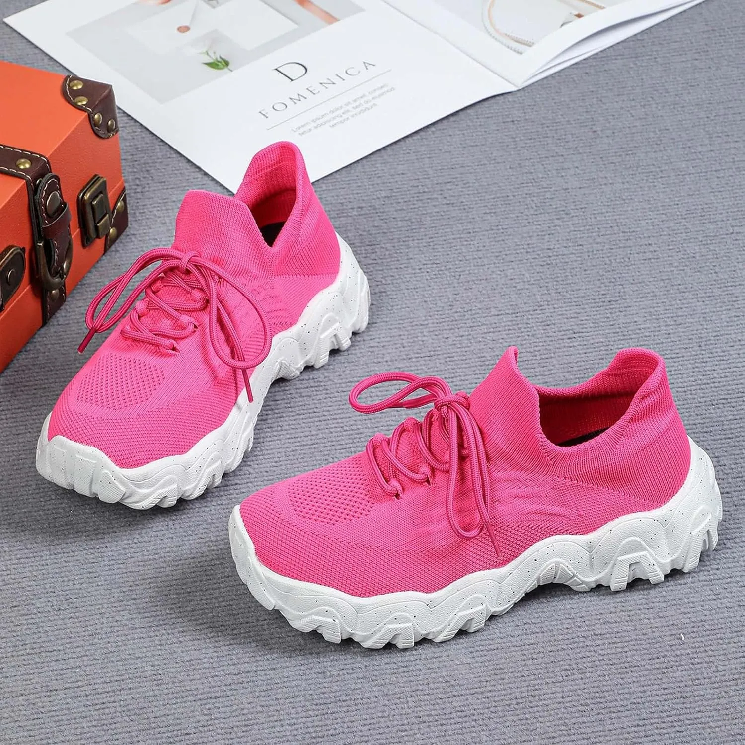 Women's Fashion Sneakers Slip On Walking Shoes Casual Comfortable Lightweight Breathable Mesh Sock Shoes Non Slip Athletic Workout Tennis Running Sneakers (9)
