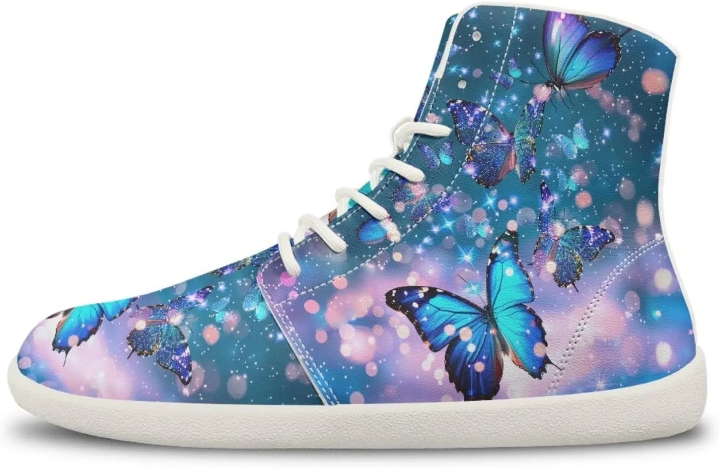 Women's High Top Zero Drop Sole | Wide Width Fashion Sneaker Fashion Non-Slip Workout Running Waterproof Barefoot Shoes US 6-13.5