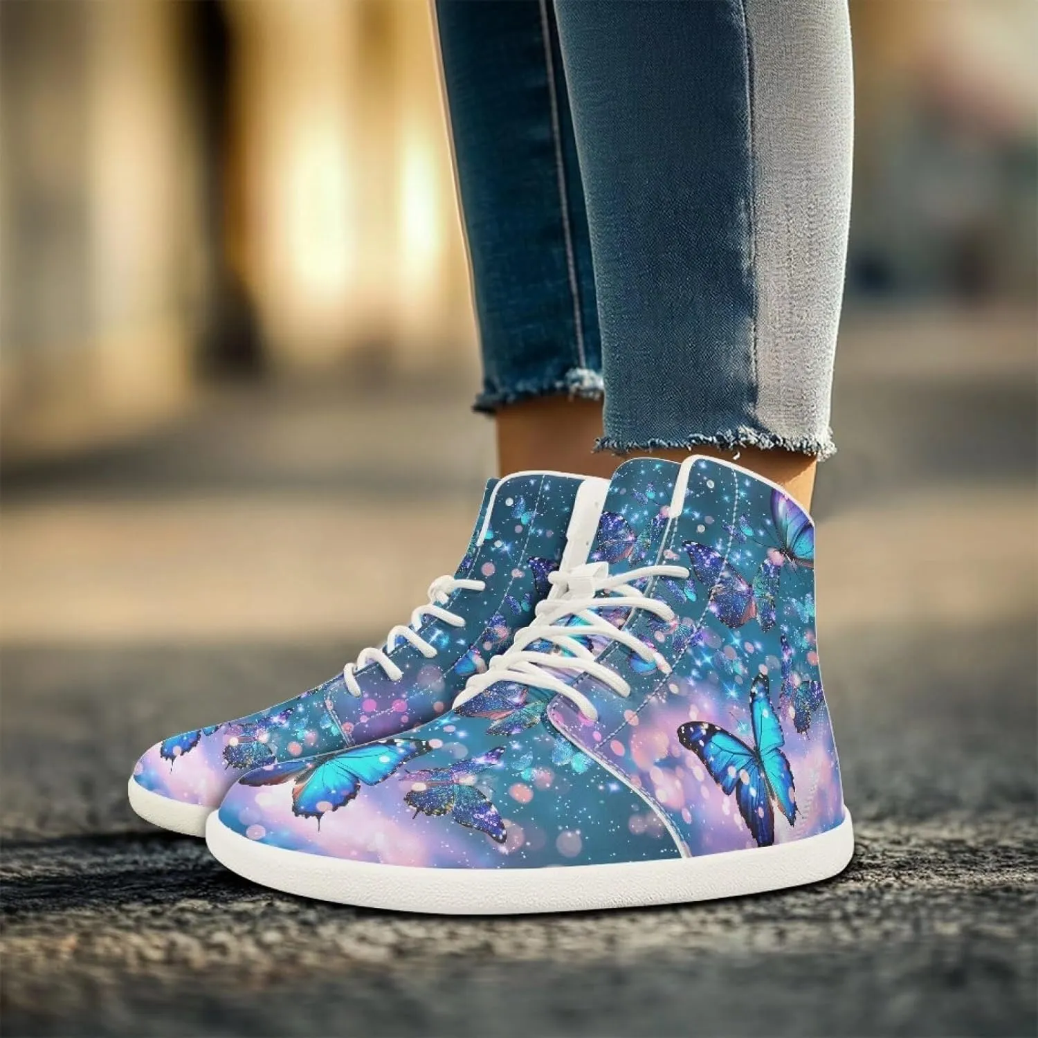 Women's High Top Zero Drop Sole | Wide Width Fashion Sneaker Fashion Non-Slip Workout Running Waterproof Barefoot Shoes US 6-13.5