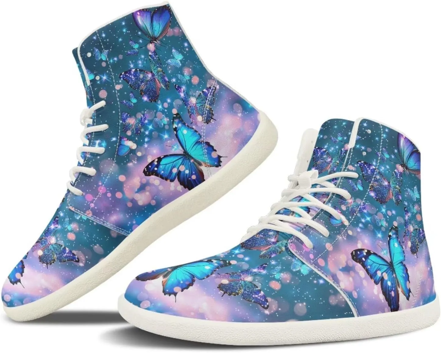 Women's High Top Zero Drop Sole | Wide Width Fashion Sneaker Fashion Non-Slip Workout Running Waterproof Barefoot Shoes US 6-13.5