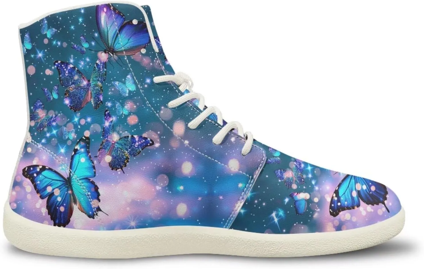 Women's High Top Zero Drop Sole | Wide Width Fashion Sneaker Fashion Non-Slip Workout Running Waterproof Barefoot Shoes US 6-13.5