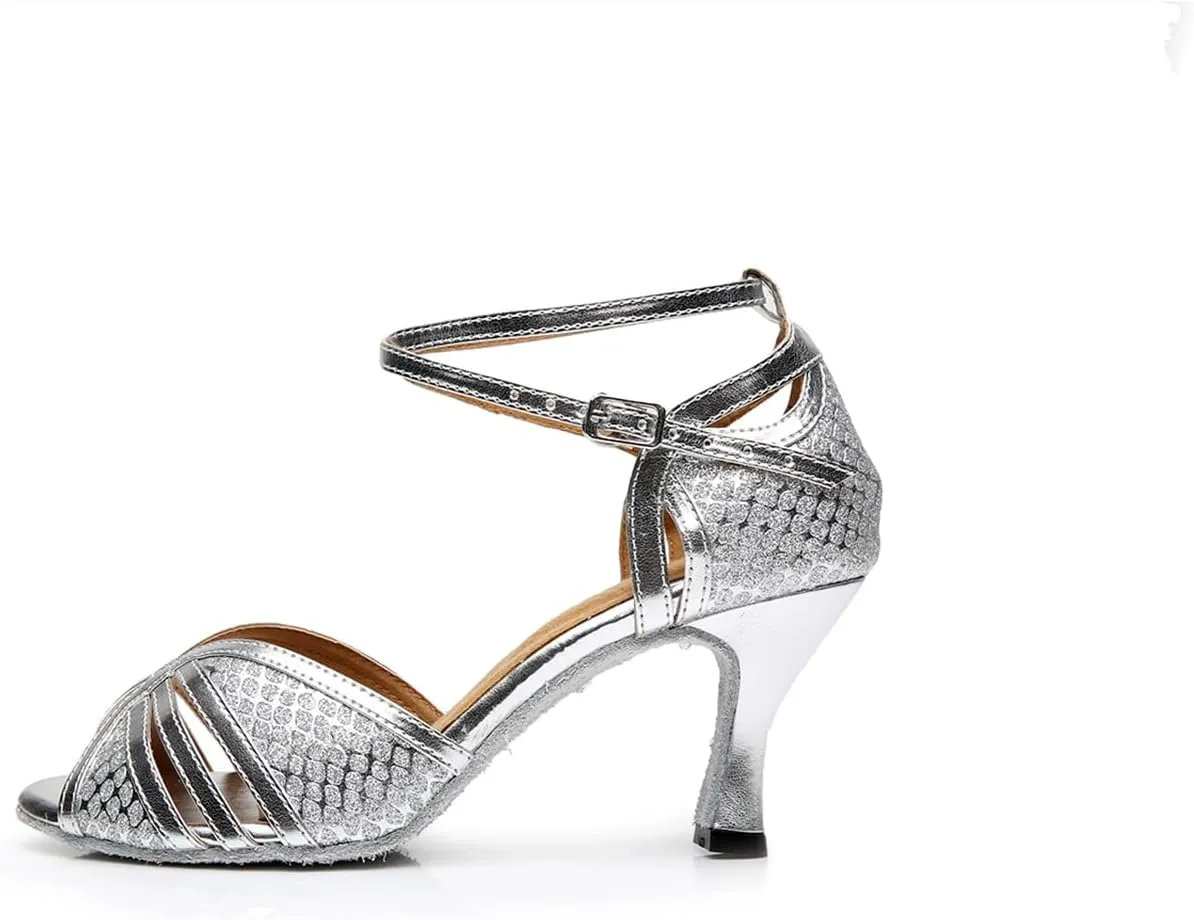 Women's Open Toe Latin Ballroom Dance Shoes Rumba Party Wedding Tango Dance Sandals QRX031