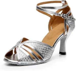 Women's Open Toe Latin Ballroom Dance Shoes Rumba Party Wedding Tango Dance Sandals QRX031