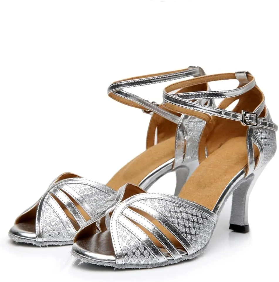 Women's Open Toe Latin Ballroom Dance Shoes Rumba Party Wedding Tango Dance Sandals QRX031